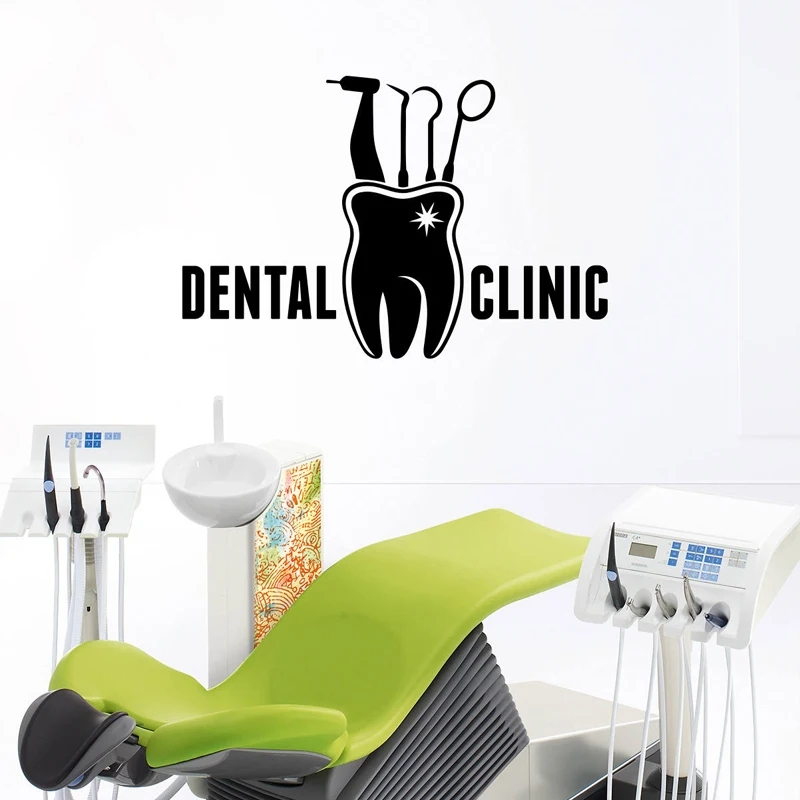 Teeth And Medical Equipment Wall Stickers for Dental Clinic Art