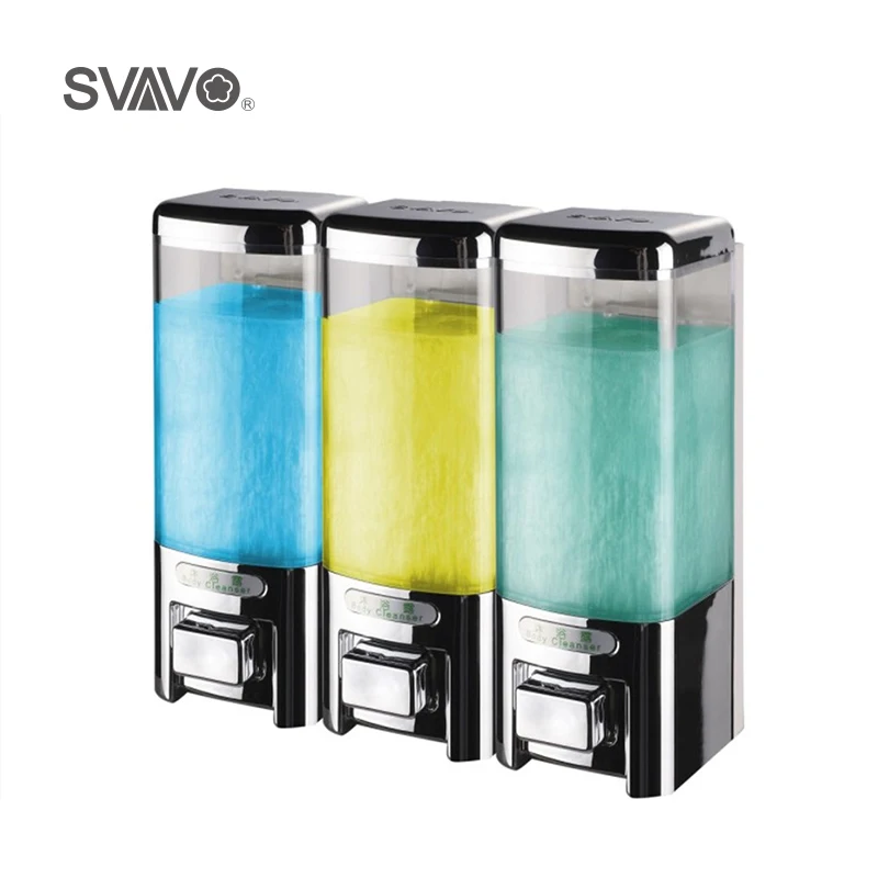 SVAVO 500ml*3 Wall Mounted Triple Soap Dispenser Large capacity Liquid
