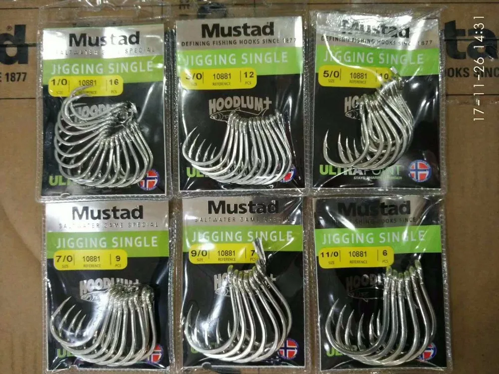 Fishing Norway MUSTAD deep sea fishing hooks Size 3/0 4/0 5/0 6