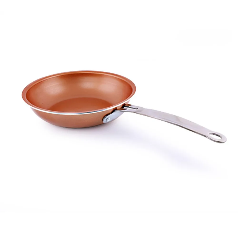 

2018Non-stick Copper Flat Frying Pan with Ceramic Coating Cooking and Induction Cooking Oven Dishwasher Safe Kitchen Frying Pan