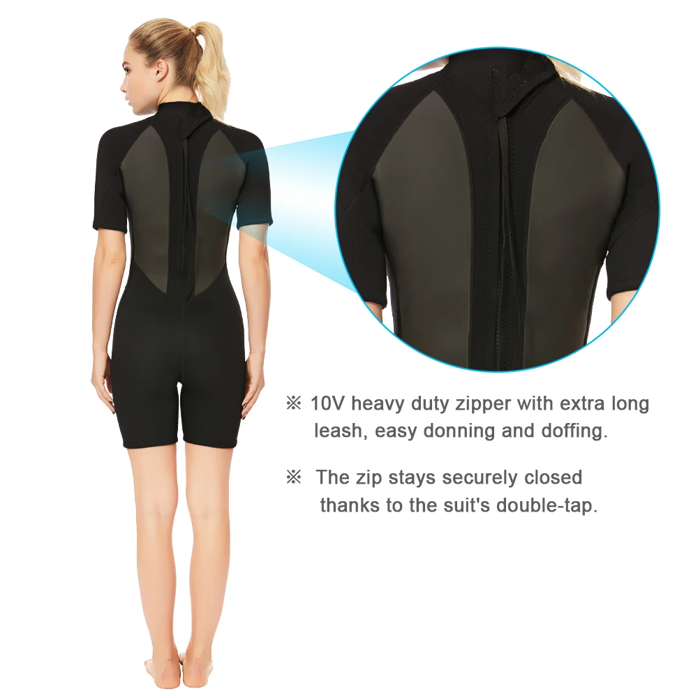 REALON для подводного плавания из неопрена костюмы 3 мм женские цельные шорты гидрокостюм для серфинга подводное плавание Плавание Купальник теплый комбинезон