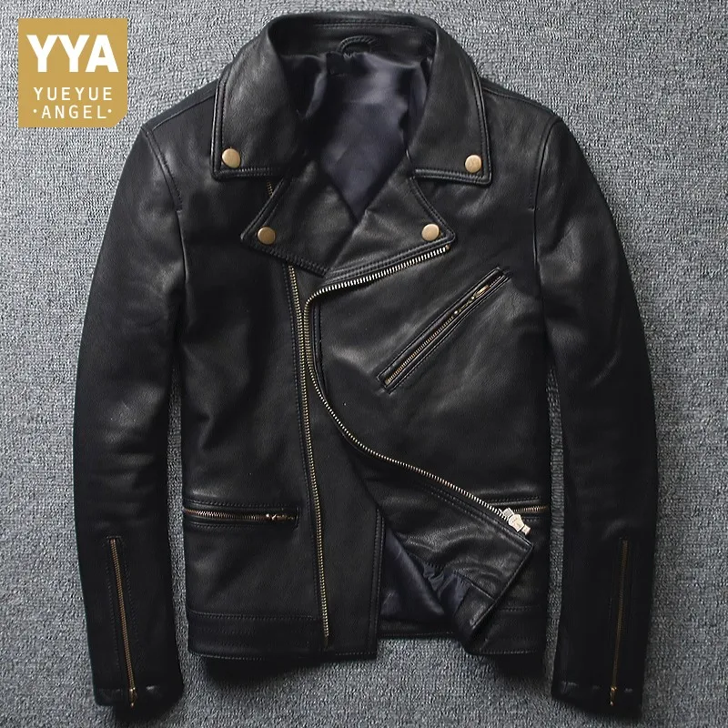 Black Bomber Jacket Steampunk 100% Sheepskin Genuine Leather Jacket Men Zippers Biker Motorcycle Real Leather Coat Mens Clothing Black Bomber Jacket Steampunk 100% Sheepskin Genuine Leather Jacket Men Zippers Biker Motorcycle Real Leather Coat Mens Clothing