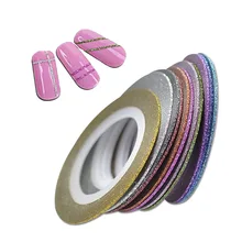 2 мм, 12 цветов/партия, блестящая Порошковая полоскающая лента, линия для нейл-арта, гелевые акриловые кончики для ногтей, для украшения, аксессуары для DIY, BENC393