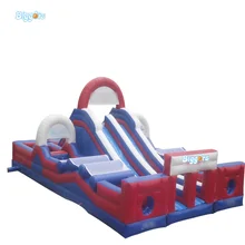 Giant PVC inflatable child obstacle course with slide for sale