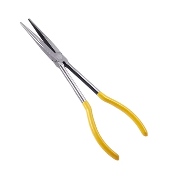 

11" Extra Long Straight Needle Nose Pliers Hand Tool Yellow+Silver