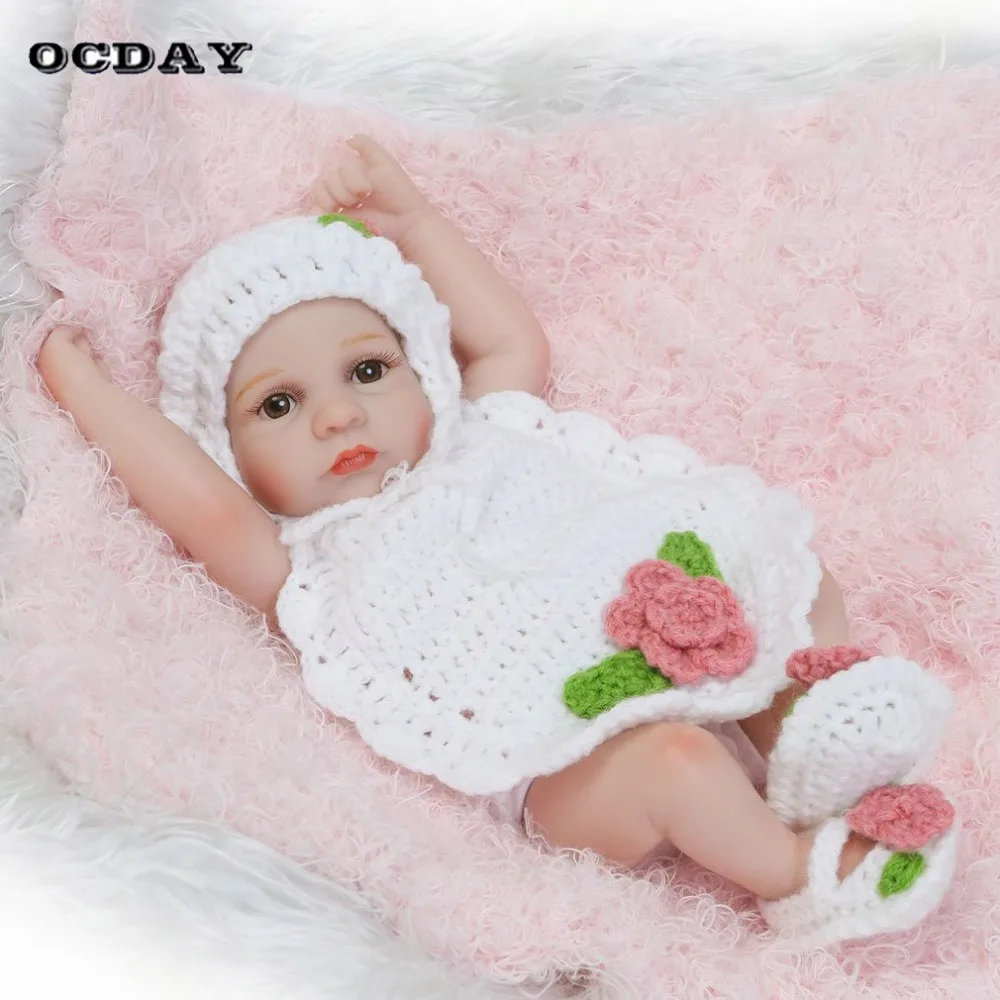 

10 Inch Silicone Reborn Baby Girl Dolls Lovely Realistic Alive Open Eyes Dolls Lifelike Bebe Reborn Babies Toys For Girls Gift