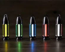 TC4 Titanium CNC Hollow Bullet Tritium Tube EDC Self-luminous Pendant Key Holder Tritium Gas Signal Light Keychain Outdoor