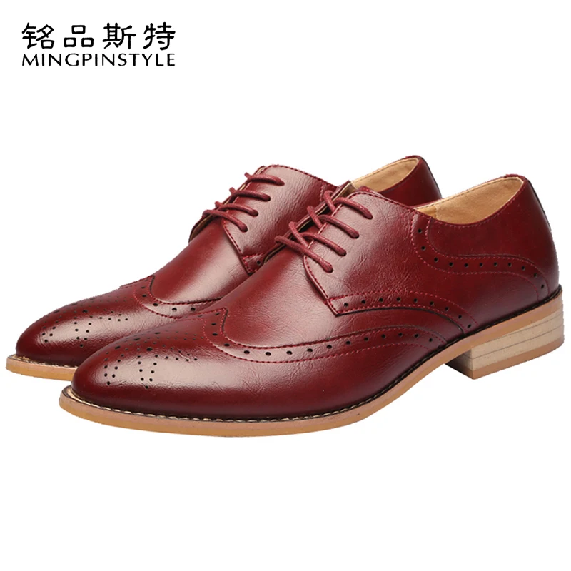 

Mingpinstyle Business Men's Shoes Leisure Leather Shoes Male Summer Block Of Carve Patterns Designs Casual Dress Shoes