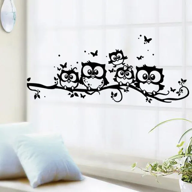 [Fundecor] rama de árbol 5 búhos pegatinas de pared para niños