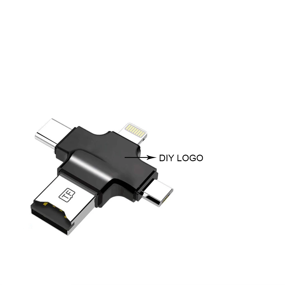 Ingelon 4in1 USB2.0 OTG Lightning Тип-C устройство чтения карт памяти карта mirco-SD для устройства чтения sd-карт "сделай сам" для iphone 6 7 8 плюс samsung S8 S9