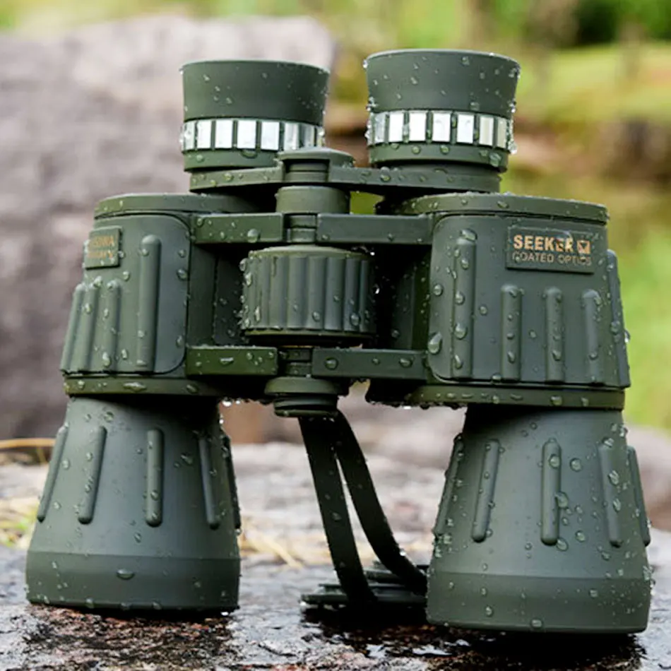 Seeker 10X50 WA Military Binoculars Professional Telescope Weterproof bak4 Hunting Powerful