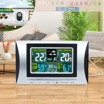 

JIMEI H102G-COLOR-1 433MHz Wireless Colorful Digital Thermometer Hygrometer Weather Station Clock with Power Supply Adaptor