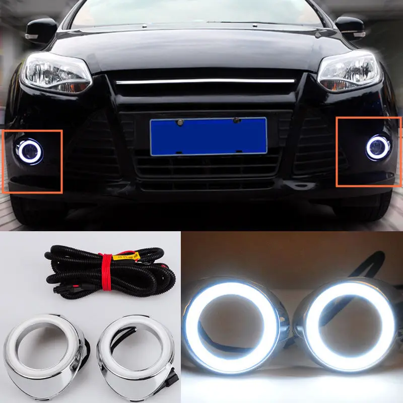 

2*LED Daytime Running Light DRL White Turn yellow Signal For Ford Focus 2012-14