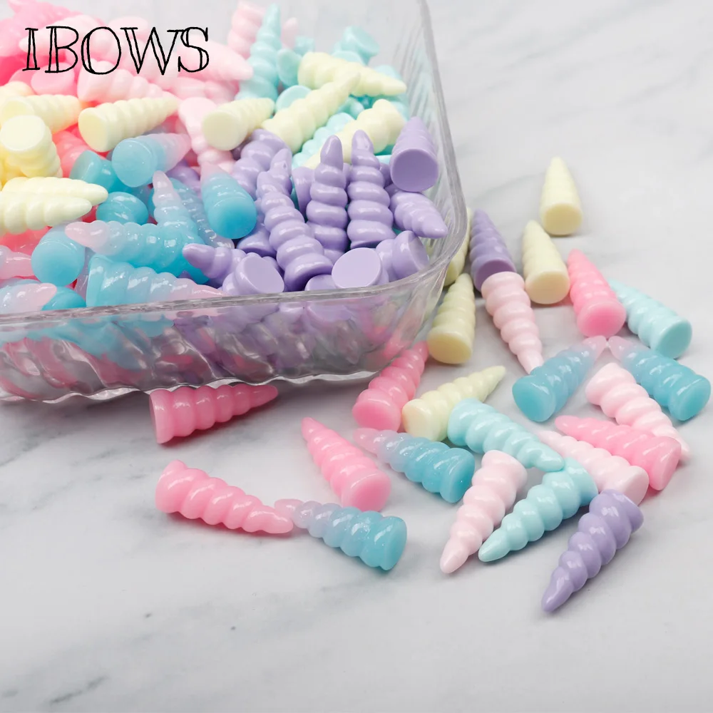 IBOWS 9*25 мм плоская задняя Смола мини Единорог рога смолы DIY ювелирные изделия