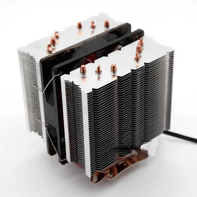 ARSYLID кулер для процессора 6 heatpipe dual-tower AVC 12 см 2 вентилятора 4pin PWM охлаждения для Intel LGA775 115X1366 2011 для AMD AM3+ AM4 FM2