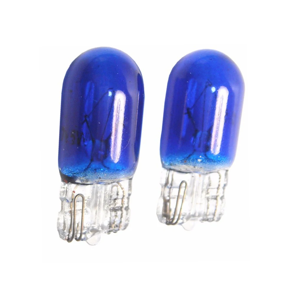 

10x T10 W5W Blue Color 194 168 12V 3W W2.1*9.5d Wedge Car Parking Light Side Wedge License plate Light Car Halogen Bulb