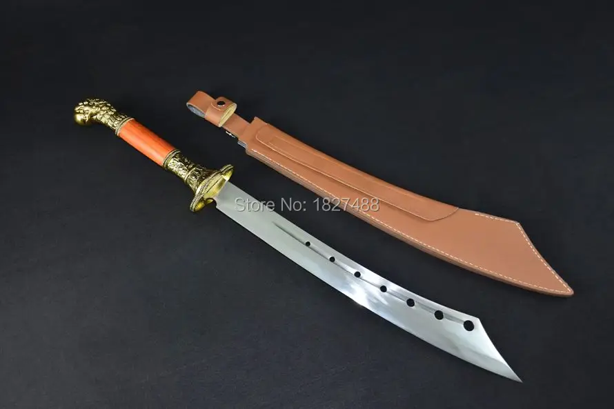 Для китайского кунг-фу Broadsword меч высокой клинок из марганцевой стали острые на открытом воздухе* DaDao/кожаные ножны