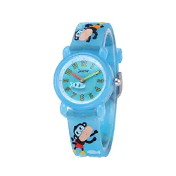 Детские часы Лидирующий бренд 3D Обезьяна мультфильм часы с изображениями животных WaterproofChildren кварцевые наручные часы для девочек и