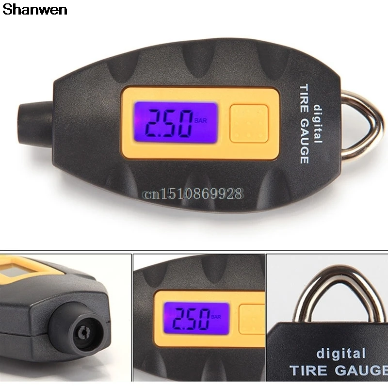 Air Pressure Tester Tool LCD Digital Tire Tyre Air Pressure Gauge
