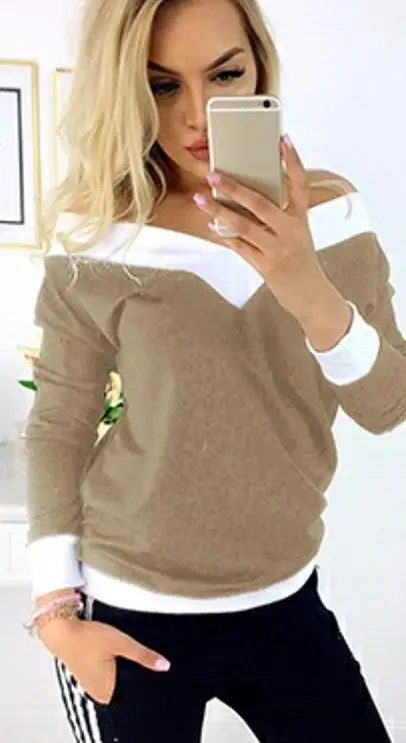 

Europe style summer long sleeve v-neck cute woman top Tees fashion pullover causal slim female t-shirt women tshirts tee shirt2