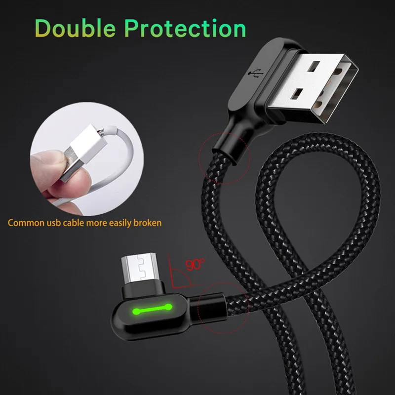 MCDODO LED المصغّر USB كابل سريع بيانات الشحن كابل لالروبوت سامسونج Xiaomi الهاتف المحمول شاحن USB تهمة مايكرو كابل يو اس بي