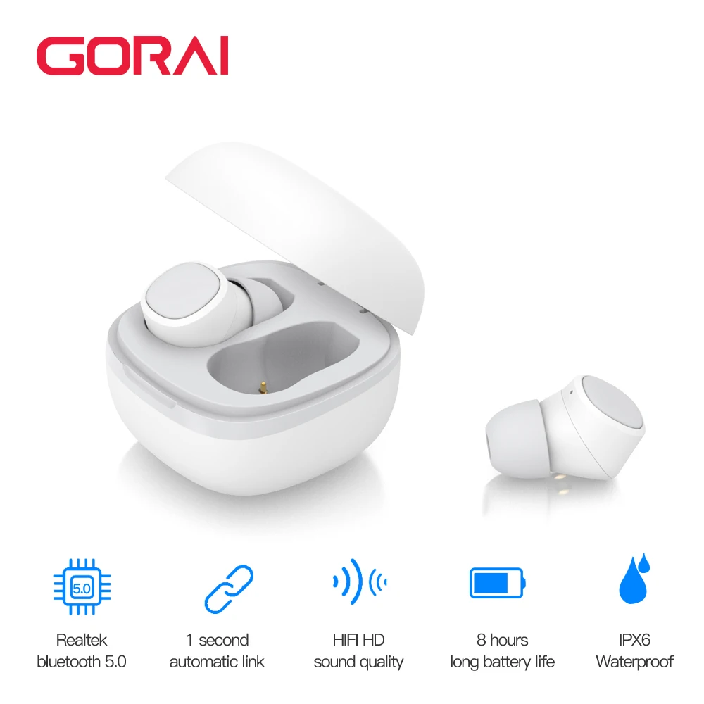 

Goral T1X Bluetooth 5.0 Earphones TWS Wireless Earphones Blutooth Earphone Handsfree Sports Earbuds Gaming Headset Phone PK HBQ