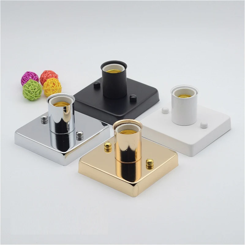 

Square Screw Ceiling Wall Mounted Lamp Bulb E27 E26 Lamp Holder Socket High temperature resistant ceramic screw Lamp Base