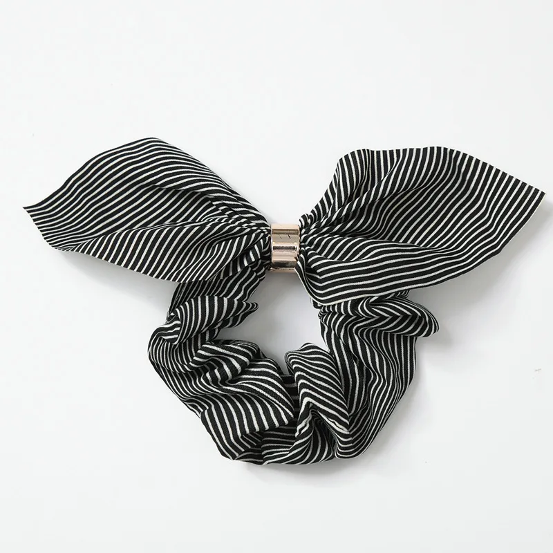

Chiffon Bows Hair Scrunchie Women Striped Elastic Hair Bands Ponytail Hair Holder Rubber Hair Tie Rope Girls Hair Accessories