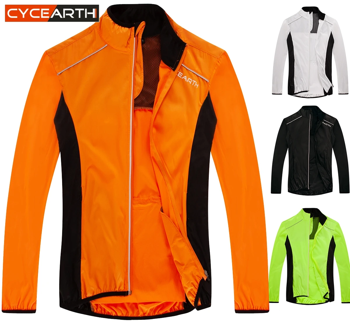 

CYCEARTH 2018 Reflective Breathable Bike Bicycle Cycling Cycle Long Sleeve Wind Coat Windcoat Windproof Quick Dry Jersey Jacket