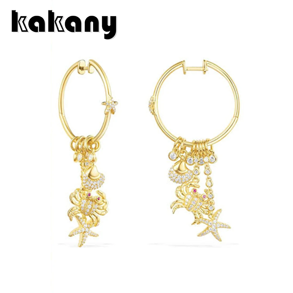 

Original 1:1 Manufacture Of High Quality 925 Sterling Silver Crab Starfish Conch Stud Earrings Fashionable Women's Jewelry