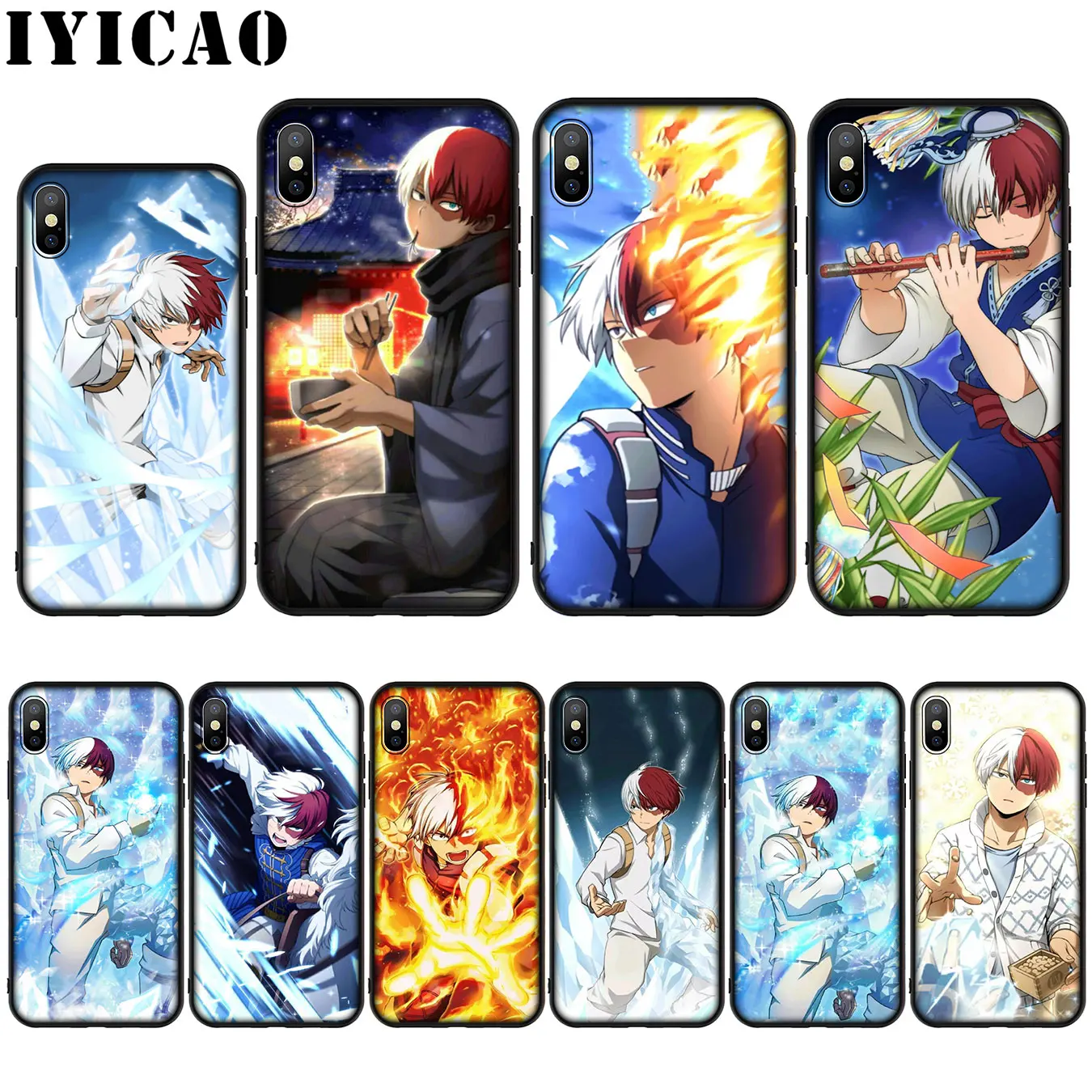Мягкий силиконовый чехол IYICAO My hero Academy Todoroki Shouto для iPhone XR X XS Max 8 7 6 S Plus 5 5S SE |