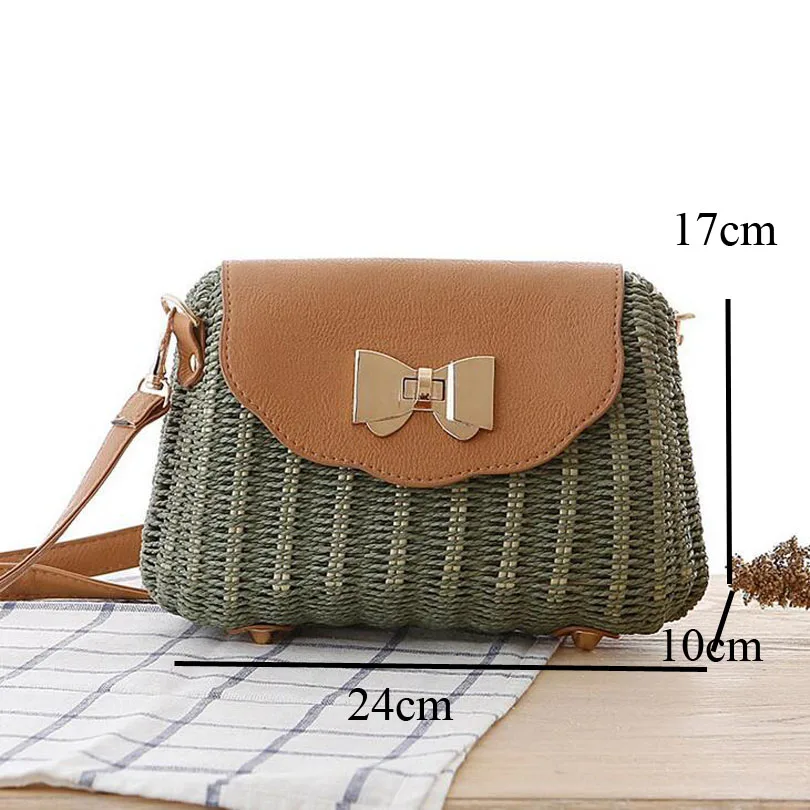 Della Crochet Boemia Donne Di Borsa light Brown Borse Bow Spalla Sacchetto Crossbody Estate Intrecciata Per Brown Handmade Paglia green Spiaggia Le Hollow Cestino Out Feminina xE0Tqq5vYw