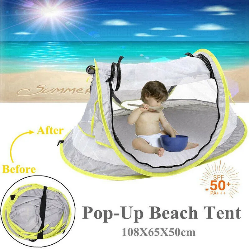 Portable Folding Baby Crib Travel Beach Bed Mesh Tent Mosquito UV Sun Protection | Мать и ребенок