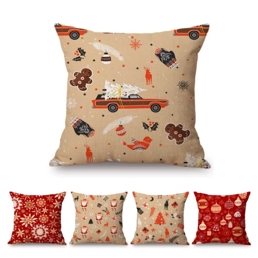 Оранжевый красный Рождество бесшовный Рисунок мультфильм Санта Клаус Снежинка