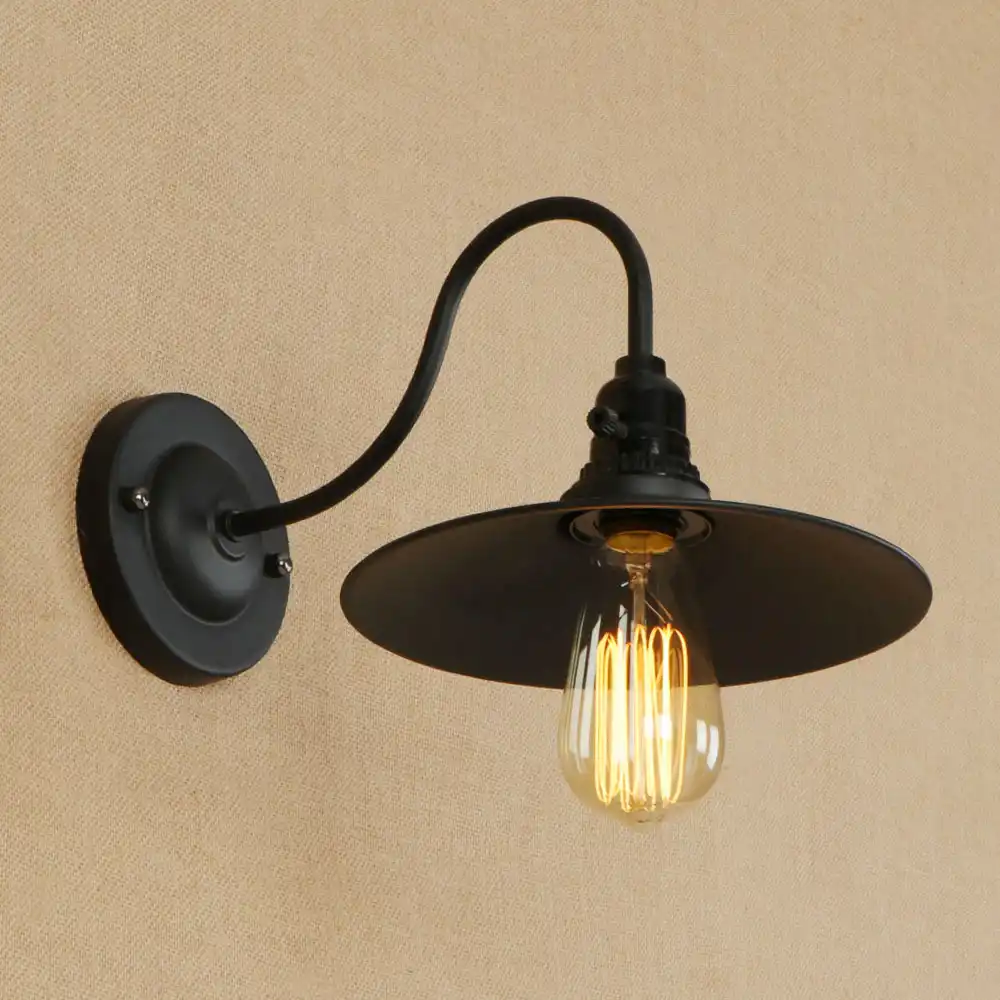 Retro Black Wall Sconce Lighting Gooseneck Barn Mirror Lights