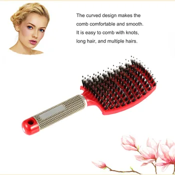 

NEW Hair Scalp Massage Comb Bristle Nylon Hairs Brush Salon Hairdressing Styling Tools Women Wet Curly Detangle Hairbrush