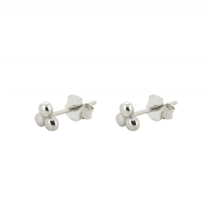 CANNER Delicate Flower Earrings for Women Girls Gold Color Stud Earrings 925 Sterling Silver Mini Earring Jewelry H40 - Metal Color: Silver Plated