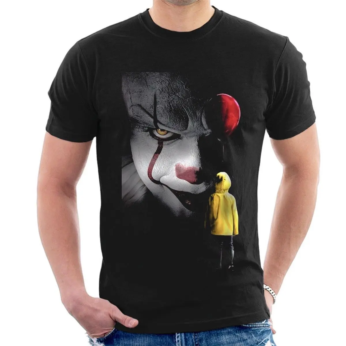 

PENNYWISE T-SHIRT Stephen King IT ballon clown 2017 movie inspired F10 Cool Casual pride t shirt men Unisex New funny topdd