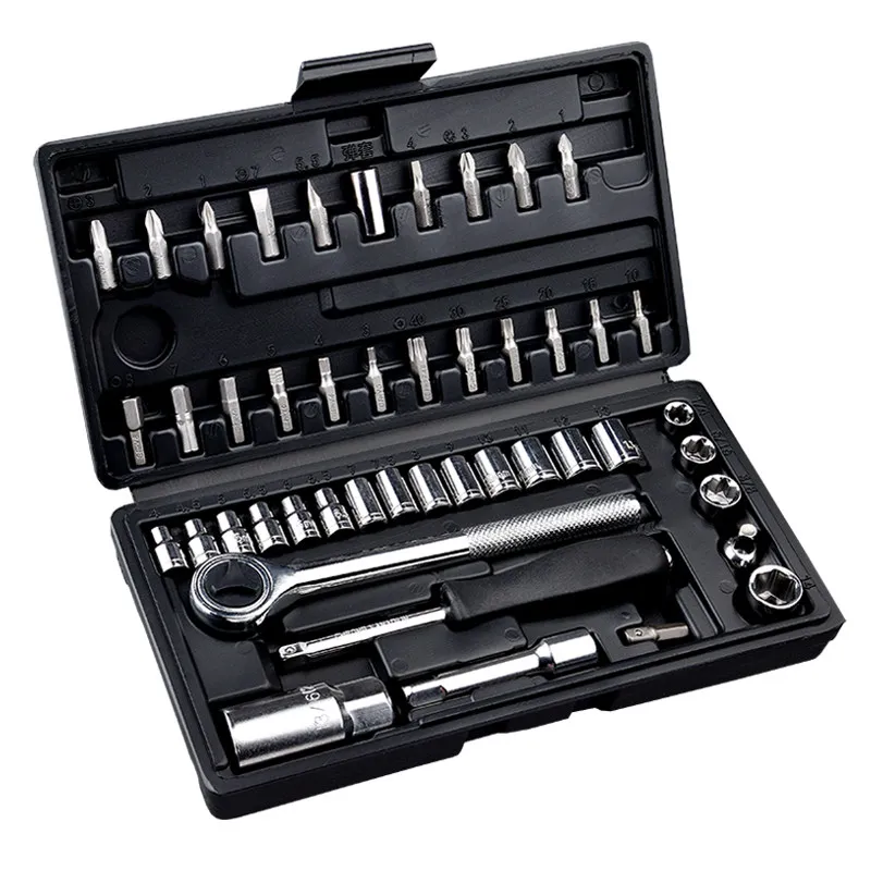 

1set Auto repair kit combination kit multi-function ratchet wrench span sleeve