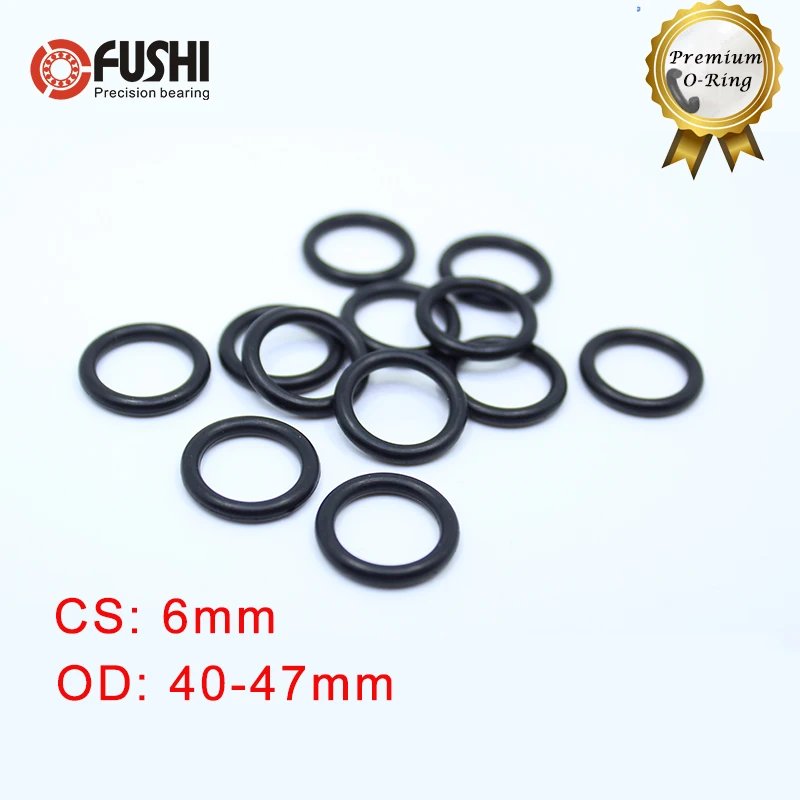 

CS6mm NBR Rubber O RING OD 40/42/44/47*6 mm 50PCS O-Ring Nitrile Gasket seal Thickness 6mm ORing