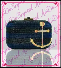 Aidocrystal reine handgemachte schulter kette bogen muster blau handtasche für dame