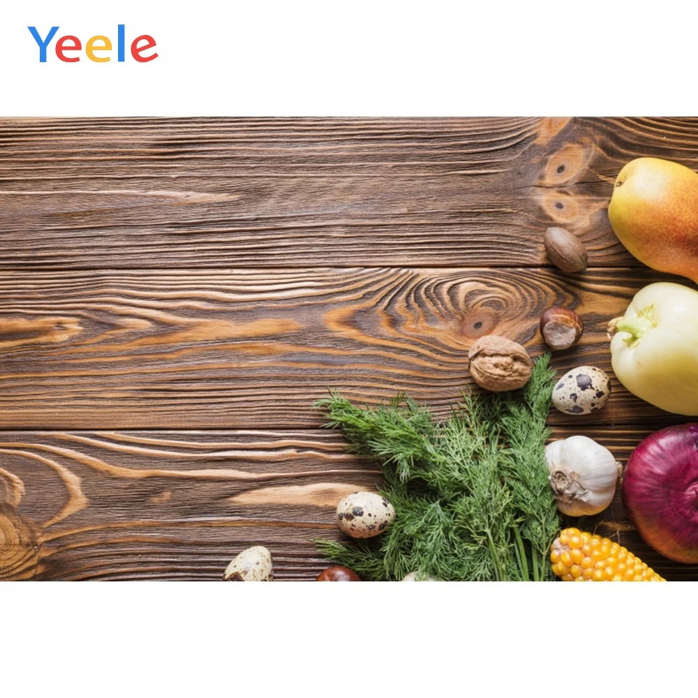 Yeele деревянная доска овощи Кукуруза лук яйцо фрукты манго кухня фотографии фоны
