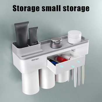 

Magnetic Toothbrush Holder Toothpaste Storage Set with Dust proof Cover Upside Cremagliera dentifricio cremagliera dentale