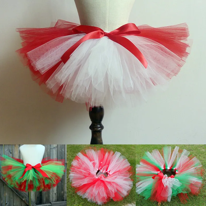 

2017 New Girls Santa tutu skirt Christmas party wear girls costume skirt baby tutu skirt Christmas gift