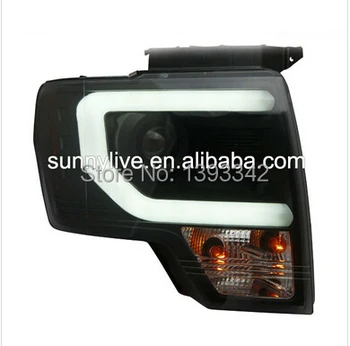 

For FORD F150 Raptor LED Strip Head Lamp 2013-2014 Year Black Housing SN