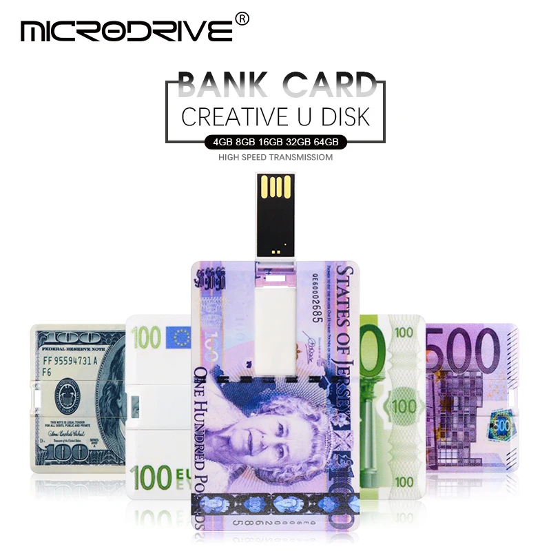 

Hot sale Bank Card USB Memory stick 64gb 128gb Credit Card & Currency cards USB Flash Drive Pendrive 4GB 8GB 16GB 32GB Pen drive