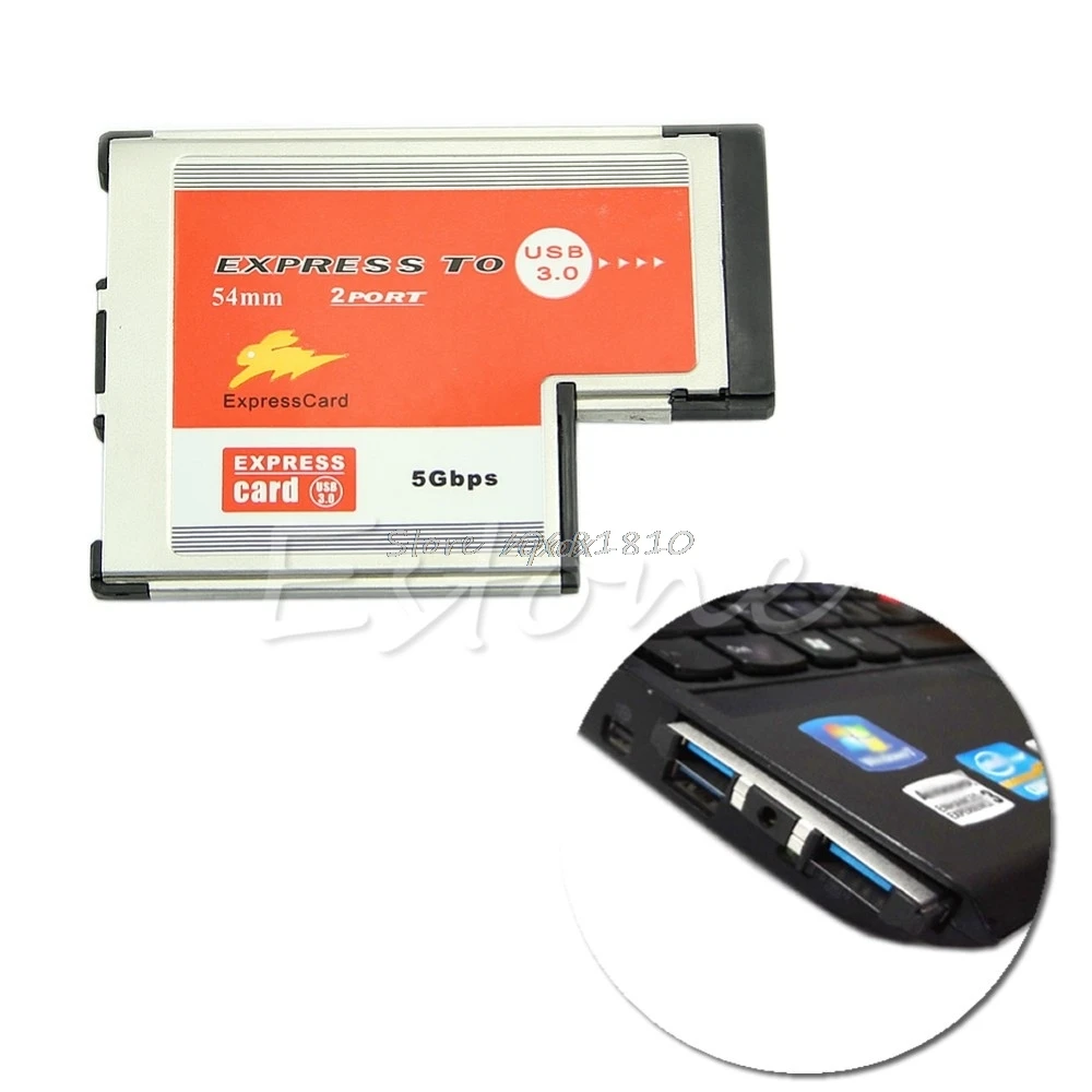 2 Dual Порты и разъёмы концентратор USB 3,0 Express Card, ExpressCard 54 мм Скрытая адаптер для ноутбука и Прямая поставка