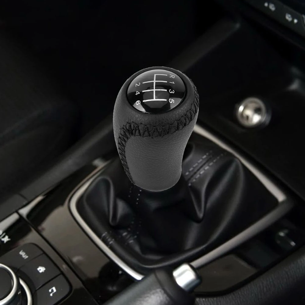 6-скоростная Автомобильная кожаная ручка переключения передач, Универсальная головка для Mazda 3 BK BL/5 CR CW/6 II GH 2005