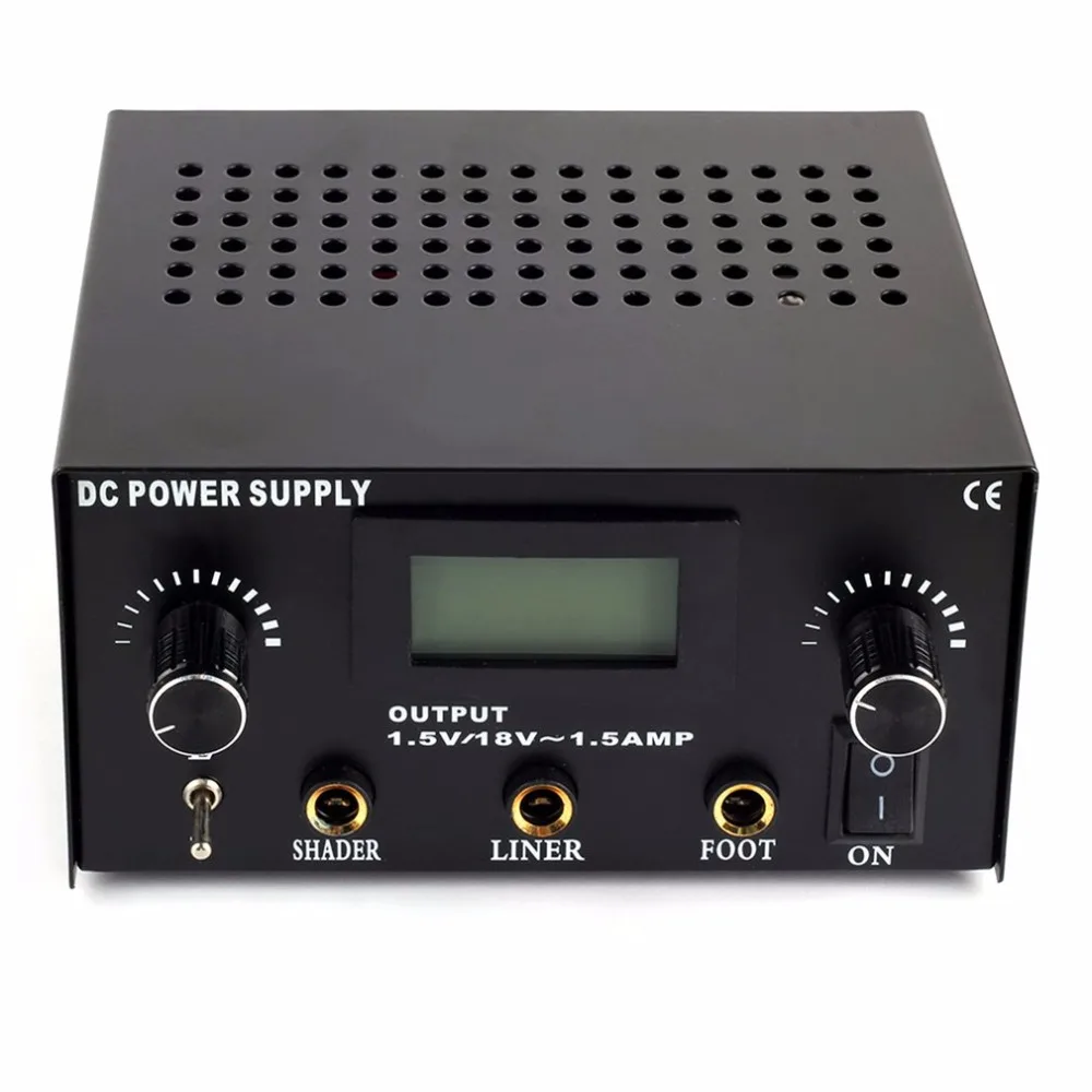 LCD Digital Dual Tattoo Machine Power Supply Kit Stable Performance