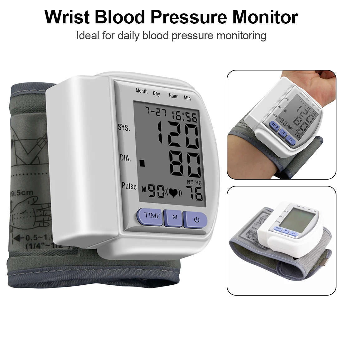 280 mmHg цифровой ЖК-дисплей наручные кровяное давление монитор прибор для измерения артериального давления Автоматический домашний